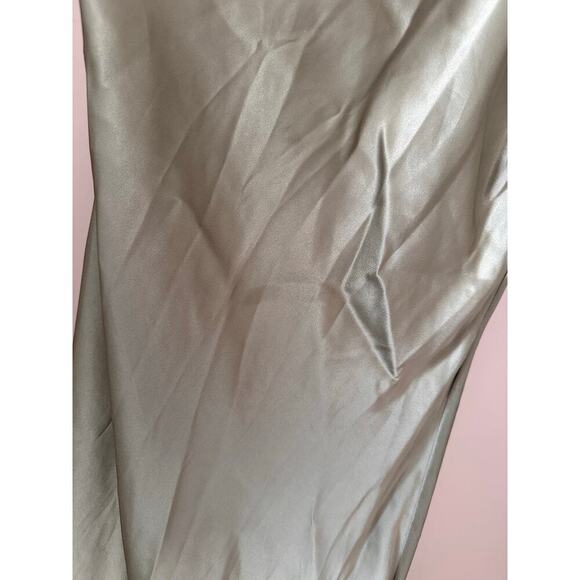 Reformation Olesia Dress Artichoke Satin Green One Shoulder size 8 - Picture 3 of 6